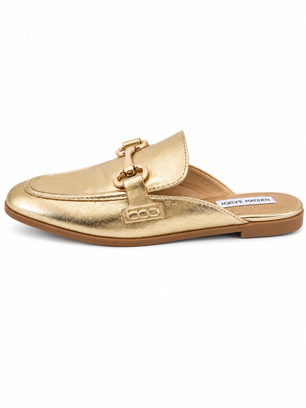 Steve Madden Gold Metallic Horsebit Loafer Mule Slides Women’s Flats Slip On 7 - Picture 2 of 6